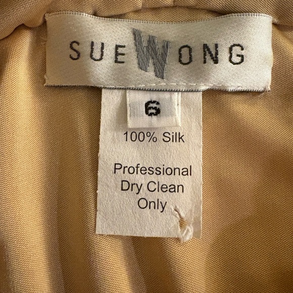 Sue Wong Y2K Vintage Gold Floral Embroidered Mini Cocktail Dress - Size 6 - Picture 6 of 6